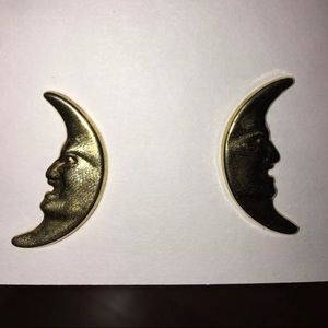 Gold moon earrings